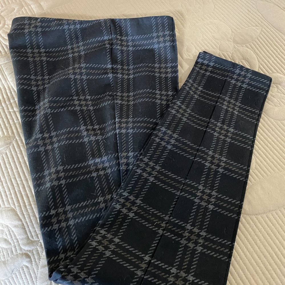 Lk New~Sanctuary X Anthropologie Plaid stretch pull up Cropped pants~sz M